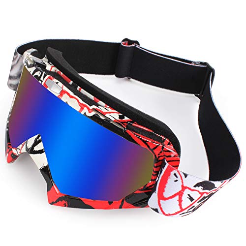 BATFOX Motorcycle ATV Goggles Dirt Bike Motocross Safety ATV Tactical Riding Motorbike Glasses Goggles for Men Women Youth Fit Over Glasses UV400 Protection Shatterproof(purple)