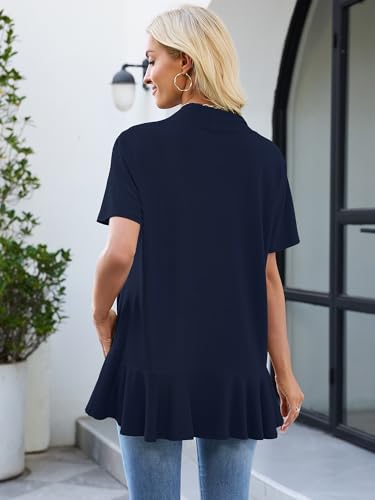 Image of Heymoments Women's Lightweight Open Front Knit Cardigans Short Sleeve Casual Soft Drape Summer Cardigan S-2XL