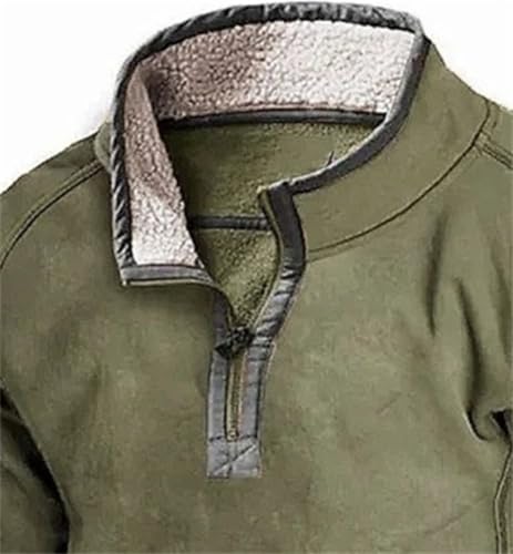 Men Western Aztec Pullover Sweatshirts Quarter Zip Jacket Tops Fleece Lined Fashion Solid Color Sweatshirt Warm Shirts3