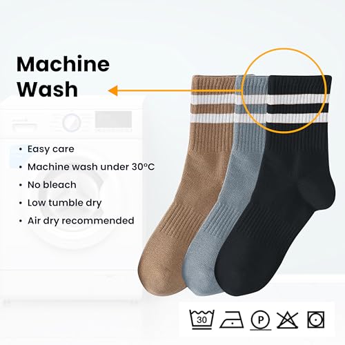 5 Pairs Women's Striped Crew Socks Ultimate Comfort Casual Socks for Women Size 5-10 Seamless Toe Style Soft Breathable Fit4