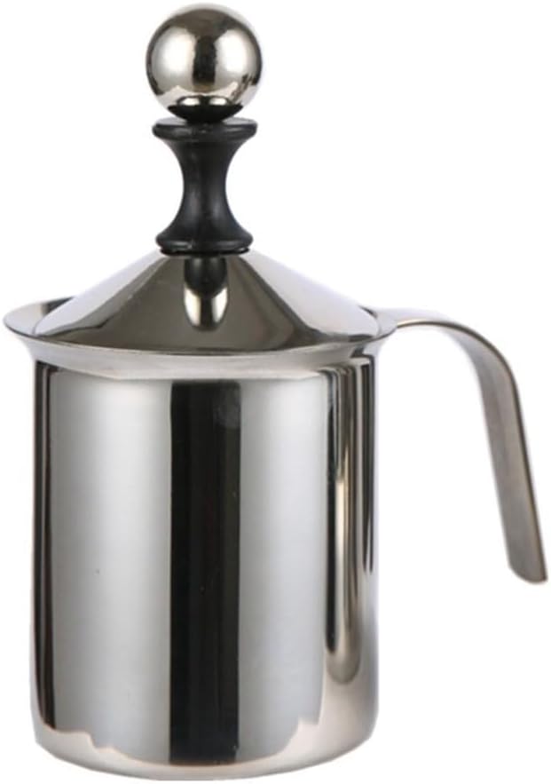 400ml Stainless Steel Manual Milk Frother Creamer Easy Clean Hand Pump Milk Foamer Coffee Making Foam Maker For Cappuccino