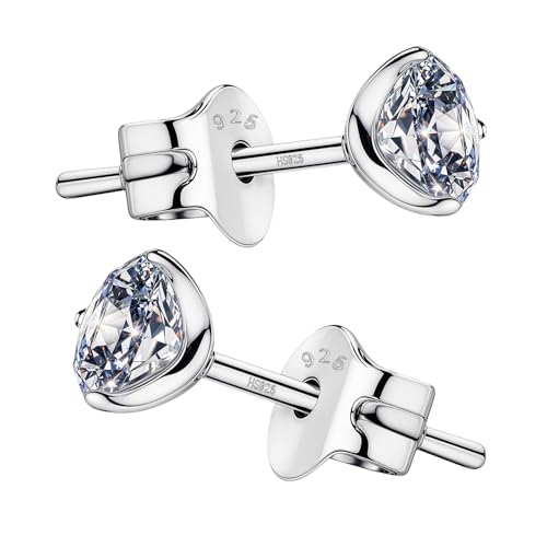 Image of HIGHSPARK 925 Silver inchSparkling Martini inch Solitaire Earrings | 92.5 Sterling Silver and Diamond like Brilliance Sparkling Zirconia | Lovely Gift