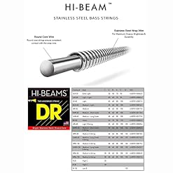 DR String MR5-45 Hi-Beam Jeu de cordes pour guitare basse - Les Beatles, Paul McCartney, John Lennon, RIngo Starr, George Harrison DR String MR5-45 Hi-Beam Jeu de cordes pour guitare basse – Image 4