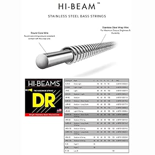 DR String MR-45 Hi-Beam Jeu de cordes pour guitare basse - Les Beatles, Paul McCartney, John Lennon, RIngo Starr, George Harrison DR String MR-45 Hi-Beam Jeu de cordes pour guitare basse – Image 4