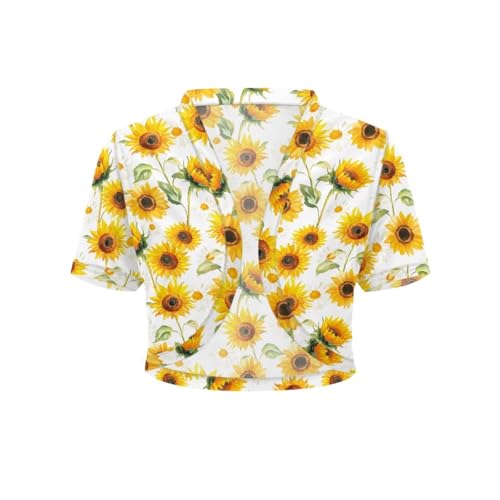 Image of Womens Short Sleeve Cardigans Lightweight Summer Cardigan Trendy Bolero Shrug Cute Floral Cardigan Sheer Bolero