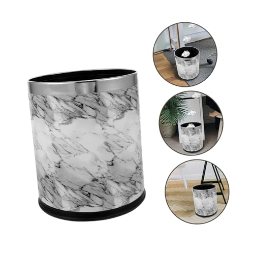 Caneca de basura rectangular de plástico gris miniatura 3