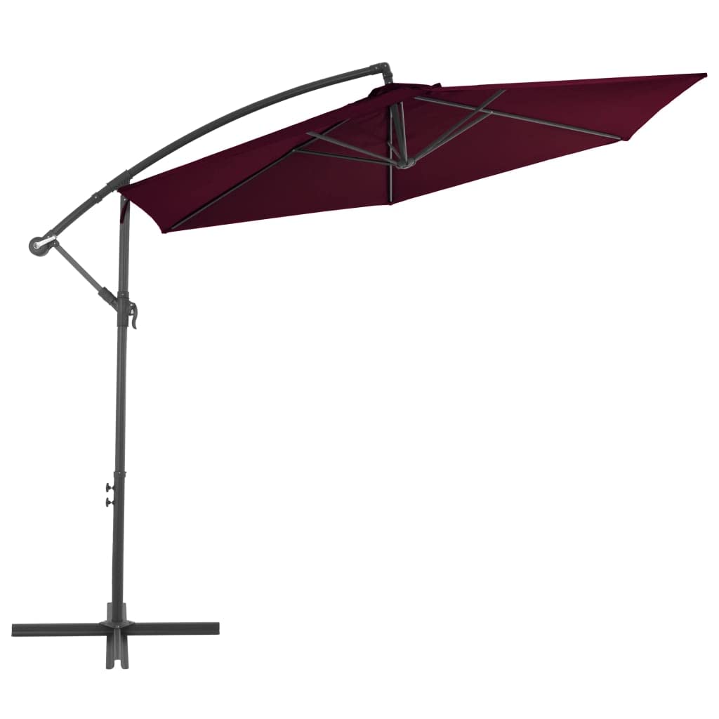 Parasol ogrodowy parasol przeciwsłoneczny dla roślin, parasol przeciwsłoneczny z aluminiowym masztem bordowym 300 cm