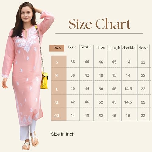 Image of Sidhidata Rayon Floral Embroidered Long Kurti | Long Chikankari Kurti for Girls | Women's Casual Kurat | Long Kurta for Women (Kurti Alia)