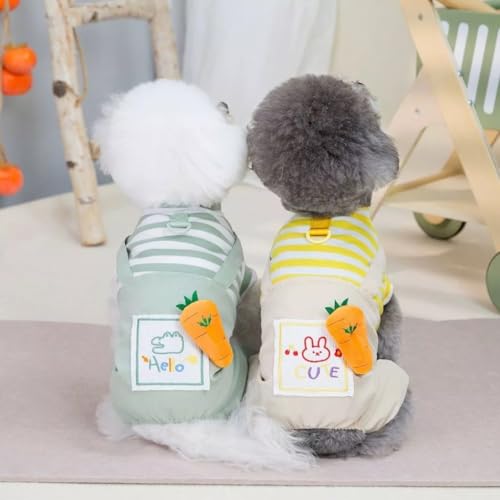 Macacão de cachorro spadrão de cenoura roupas quentes de primavera/outono, pijama de cachorrinho, su