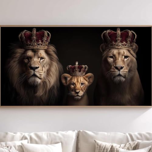 Tableau art peintures murale lions abstrait pour habiller un mur vide