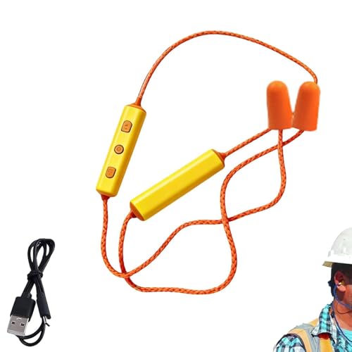 Earphone Ear Plugs for Work,Noise Suppression,Ear Plugs Earphone Headphones,Work Earbuds Hidden in Ears Headphones Isolating,Hearing Protective,for Construction Sites,Noisy Places Working (Yellow)