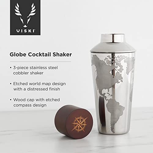 Mezclador Viski Globe Shaker plateado con acabado sofisticado de alta gama 3