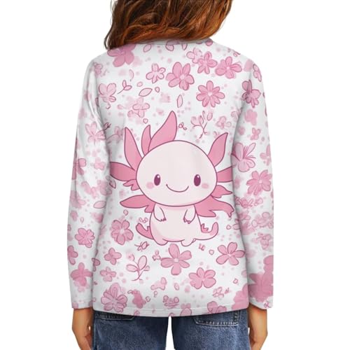 Image of Girls Long Sleeve Shirt with Cute Graphic Casual Pullover Tops 3-16Y