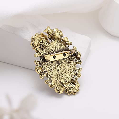 Image of lureme Vintage Elegant Victorian Lady Beauty Cameo with Crystal Brooch Pin (br000017)