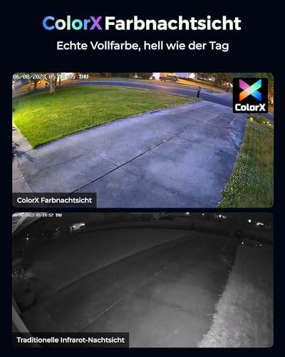Reolink 2K 4MP WLAN Kamera Outdoor mit ColorX-Nachtischt, Echtfarbe, 2,4/5GHz Wi-Fi, Außenkamera mit F1,0-Blende, 1/1,8-Zoll-Sensor, KI-Erkennung, Video Überwachung, Bewegungsmelder, CX410W 2