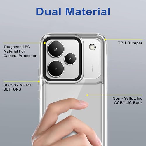 Image of Zapcase Back Case Cover for Realme P4 5G | Compatible for Realme P4 5G Back Cover | Case Cover with Camera Protection | (TPU + PC | Transparent)
