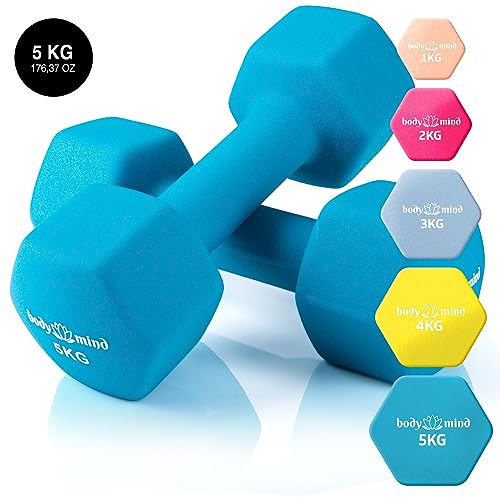 Hanteln 5 kg 2er Set aus Neopren für Fitness und Krafttraining