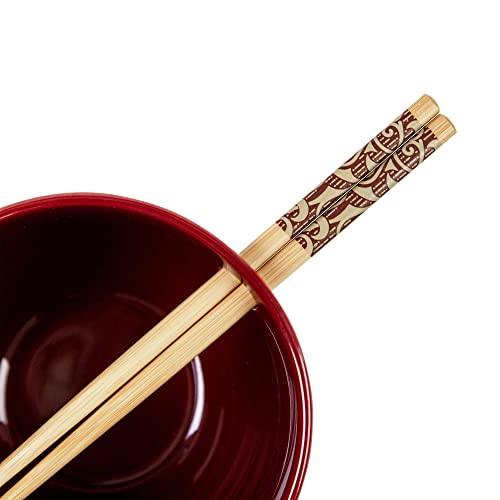 Harry Potter Anime Trio Japanese Ceramic Dinnerware Set | Includes 20-Ounce Ramen Noodle Bowl And Wooden Chopsticks | Asian Food Dish Set For Home & Kitchen | Wizarding World Hogwarts Gifts #TOP2