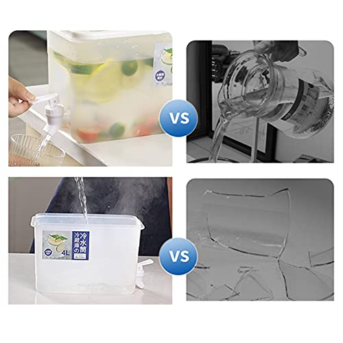 Chaleira fria de geladeira com torneira, copo de água branca fria para uso doméstico no verão, chale