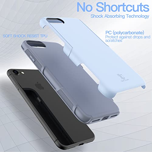 Team Luxury Iphone Se Case 2022/2020, Iphone 8/7 Case, [Ultra Impact Resist] Shockproof Rugged Protective Case For Apple Iphone Se/8/7 Phone Case Cover 4.7", (Light Blue) #TOP4