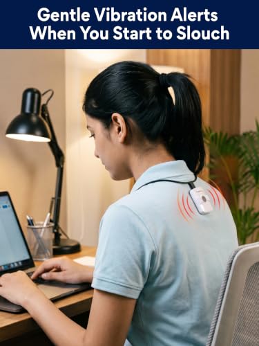 Image of FOVERA Smart Posture Corrector Trainer & Tracker for Men & Women - Posture Training Device with App Support, Slouch Alert Vibration, Progress Tracking, Silicone Neck Belt with Magnetic Lock