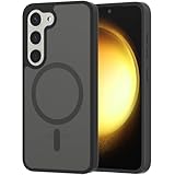 XNXA for Samsung Galaxy S23 Case Magnetic, Compatible with Magsafe 6.1 Inches Slim Fit Heavy Duty Protector Wireless Charging Skin-Feel Shockproof Anti-Slip TPU and PC Protective Phone Cover, Black