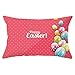 Lieson Funda de cojín decorativa, 1 funda de almohada rectangular de 12 x 20 cm, 30 x 50 cm, diseño de huevos y lunares, color rosa, multicolor