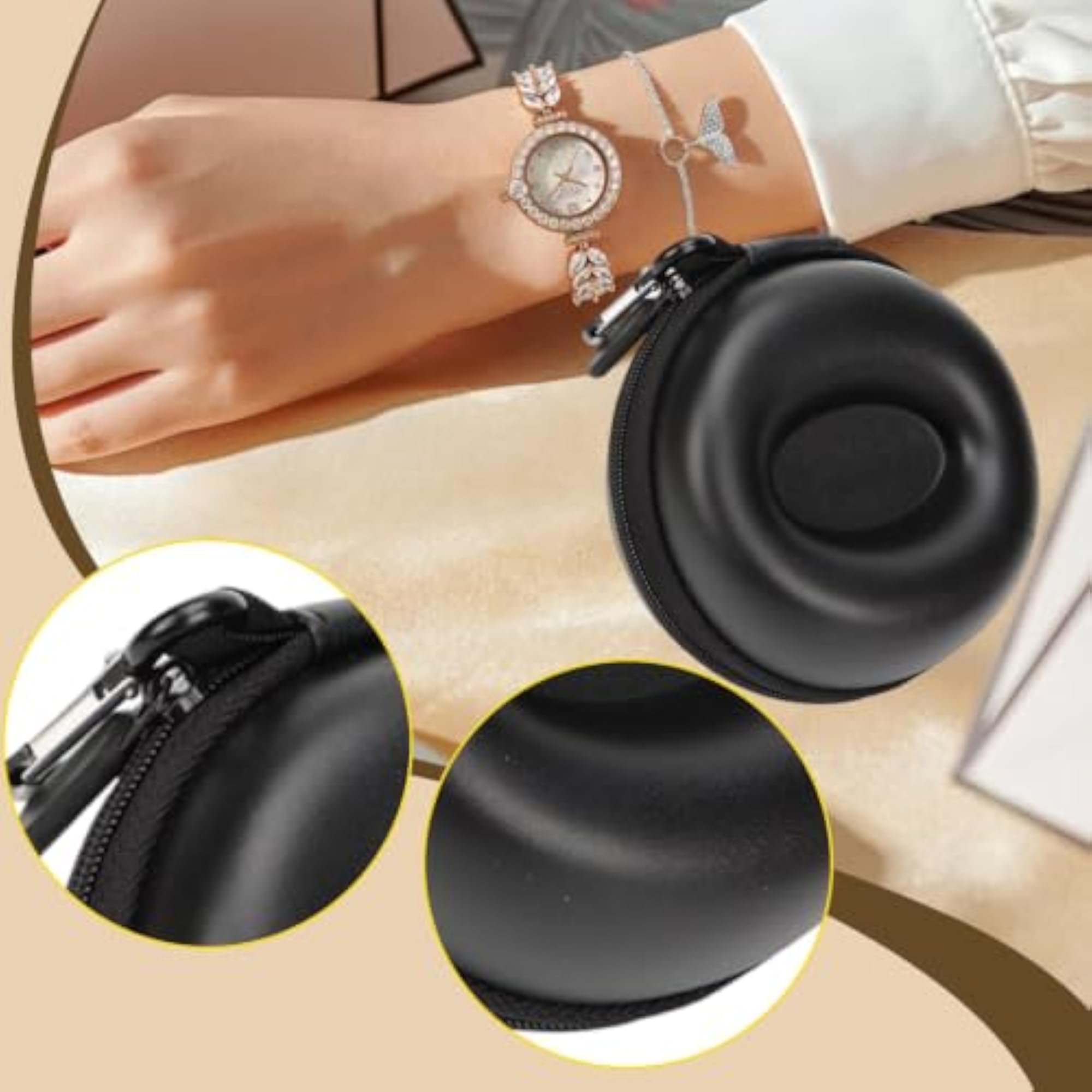 Single Watch Storage Box Shockproof PU Leather Travel Case Black