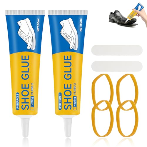 Miioto Pegamento Zapatos Extrafuerte, Pegamento Calzado Transparente, Pegamento Suela Zapatos Profesional, Pegamento para Zapatos, Impermeable Pegamento para Zapatos, 60ml*2