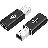 Adaptador USB C a USB B MIDI: adaptador de tipo C a USB B MIDI que conecta dispositivos USB-C a dispositivos USB-B 2.0. Compatible con todos los equipos de música electrónicos o impresoras de interfaz MIDI estándar.