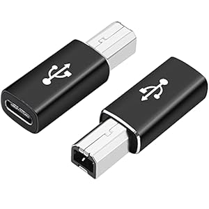 USB C naar USB B Printer Adapter,Type C naar USB 2.0 B Midi Connector Vernikkeld Aluminium Shell,voor Printers, Midi…