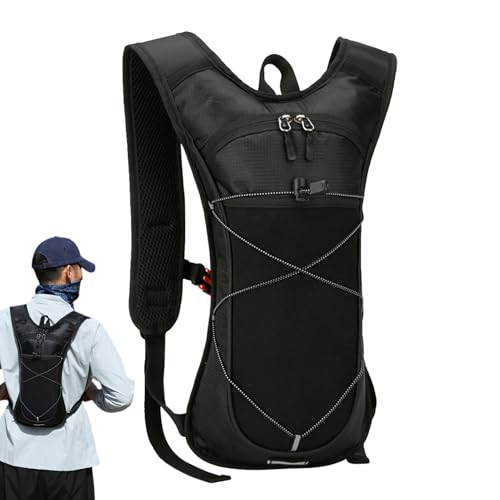 Ruwshuuk Mochila de hidratación para senderismo | Mochila con botella integrada, de nailon con reflectantes y correas ajustables para senderismo, ciclismo, camping, esquí, escalada, viajes