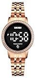 Gosasa Top Brand Electronic Luxury Womens Watch LED Touch Screen Ladies Digital Watches Business Watch for Women Quart Waterproof Elegant Female Wristwatch