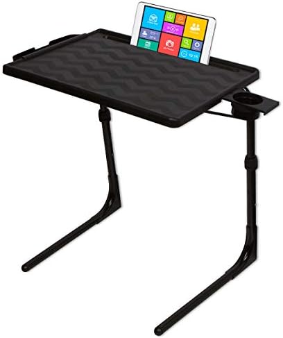 Table-Mate II PRO Folding Desk TV Tray Table and Cup Holder with Custom Height and 3 Angle Adjustments – Electronic Device Holder – Professional Portable Work from Home Laptop Table (Black) Table-Mate II PRO Folding Desk TV Tray Table and Cup Holder with Custom Height and 3 Angle Adjustments – Electronic Device Holder – Professional Portable Work from Home Laptop Table (Black)