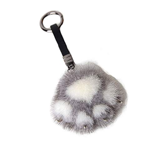 CFPacrobaticS Fluffy Hair Soft Plush Cat Pawprint Design Llavero Llavero Bolso del Coche Monedero Colgante con Dijes, Regalos De Cumpleaños para El Día De San Valentín, para Damas Niñas Mujeres 8#