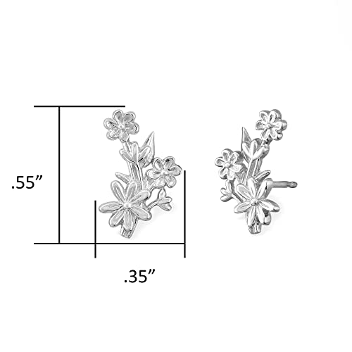 Boma Jewelry Sterling Silver Flower Bouquet Crawler Stud Earrings4