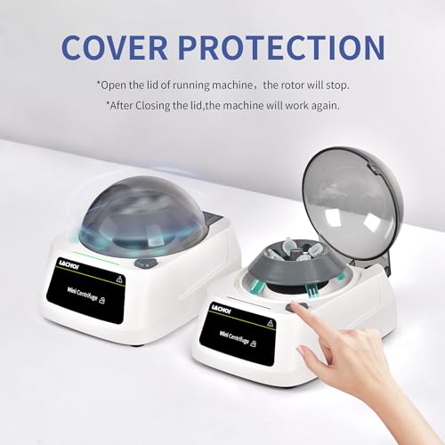 LACHOI Mini Centrifuge Machine 8000RPM 2800×g RCF for Microtubes Lab Benchtop Centrifuge Machine with 2 Rotors for 8×0.2/0.5/1.5/2ml Tubes&2×8×0.2ml PCR Strips(ONLY for MICROTUBES - Thumbnail 6