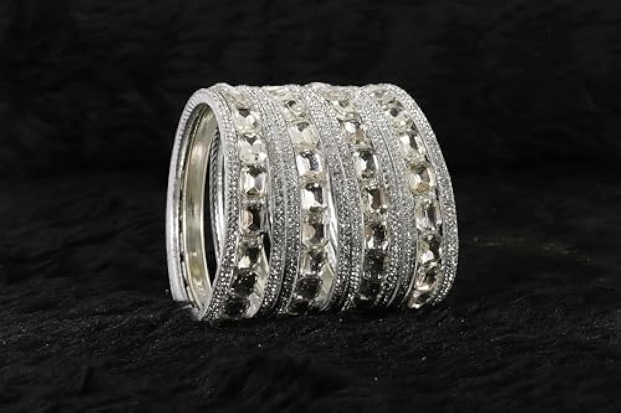 Metal with Diamond Bangles Kada Set For Bridal Chudi