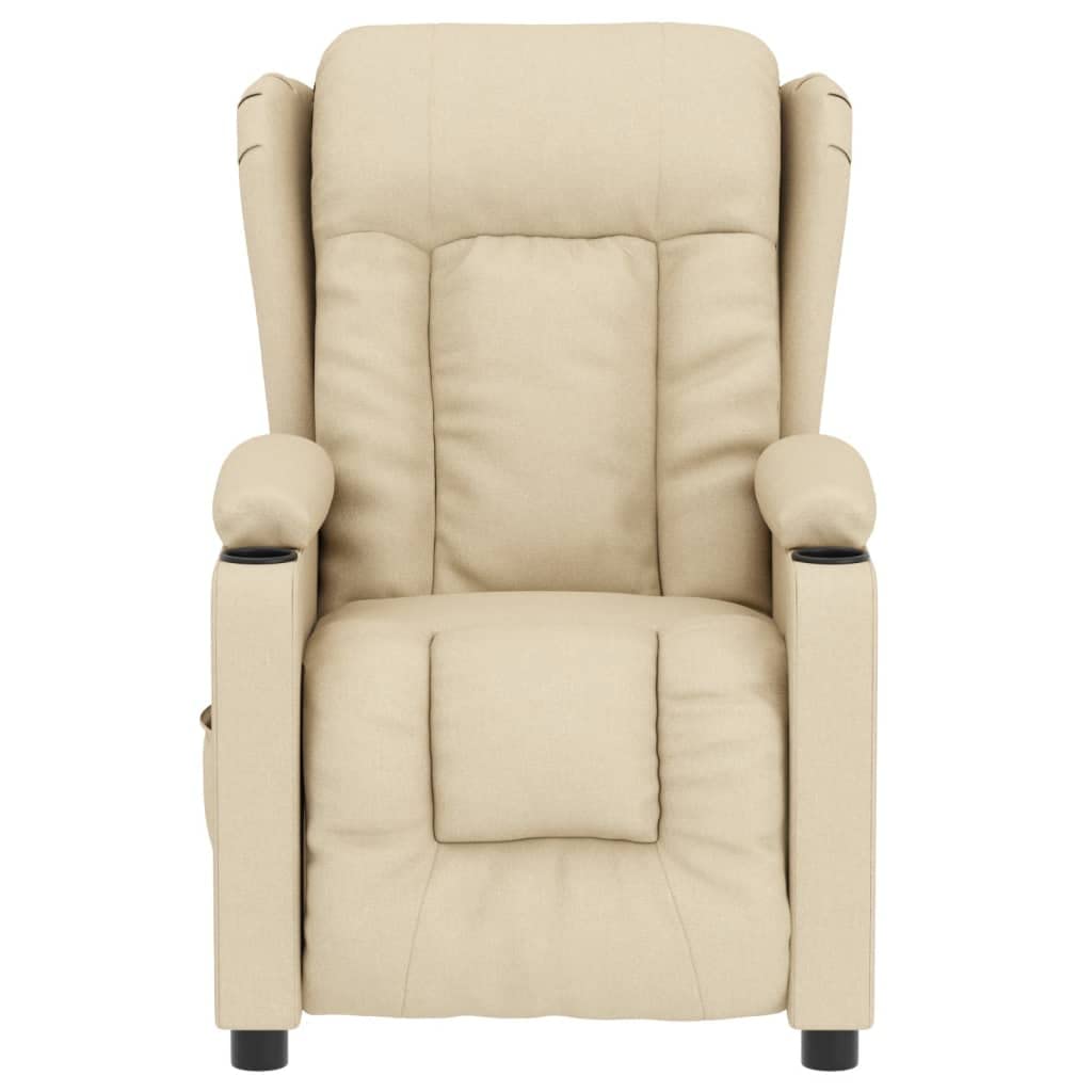 vidaXL Sillón reclinable eléctrico de Tela Crema