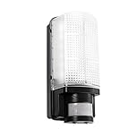 National Lighting Modern Outdoor Heavy Duty Black Plastic IP44 Rated Movement Sensor Bulkhead Security LED Wall Light - Equipped with PIR Motion Detector