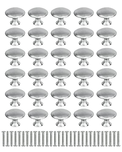 Cabinet Knobs, 30 Pcs 1-1/5 inch Kitchen Cabinet Knobs, Drawer Knobs, Dresser Knobs and Brushed Nickel Cabinet Knobs with Mounting Screws by MoHern