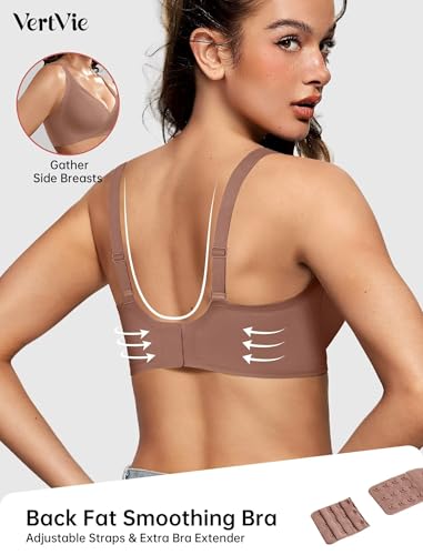 Image of Vertvie Jelly Wireless Bras for Women Push Up Plunge Seamless T-Shirt Bras No Underwire Supportive Full Coverage Bralettes