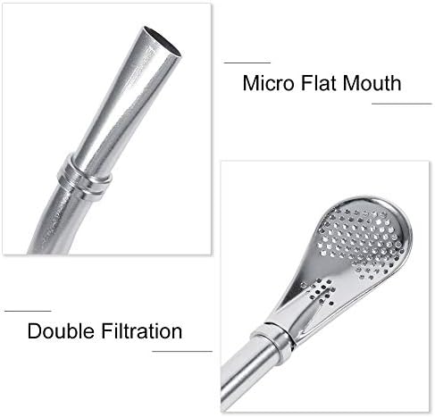 5Pcs Yerba Mate Drinking Straw Stainless Steel Tea Gourd Bombilla Straws Filtered Spoon