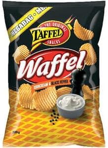 Taffel Waffel sour cream & black pepper flavored chips 4 Packs of 325g 46oz