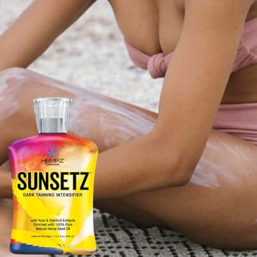 Hempz Sunsetz Dark Tanning Intensifier With Yuzu And Starfruit Extracts Tanning Bed Lotion, 13.5 Ounce #TOP3
