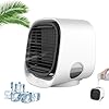 Nurabreeze Fan, Airabreeze Air Conditioner, Mini Portable Cooler Nurabreeze, Airabreeze Air Cooler with Tank & LED Nightlight, 3 Speeds, Instant Cooling, for Bedroom, Office and Camping (White)