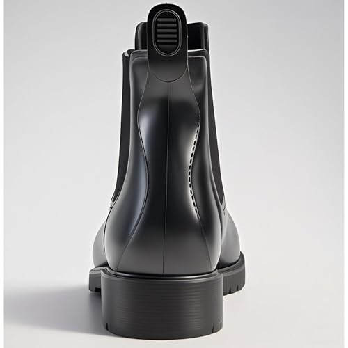 Ankle Rain Boots for Women, Elastic Slip-On Waterproof Chelsea Boots with Anti-Slip Rubber Sole, Lightweight Short Rain Boots3