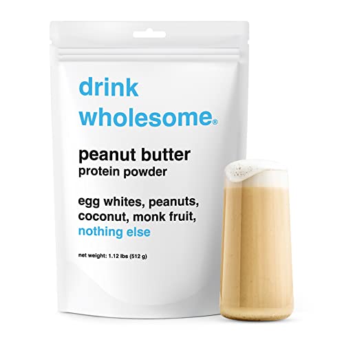 Drink Wholesome Peanut Butter Egg White Protein Powder | Easy To Digest & Gut Friendly | All Natural Ingredients | Minimally Processed | Dairy Free | No Additives, No Lactose | 20G Protein #TOP3