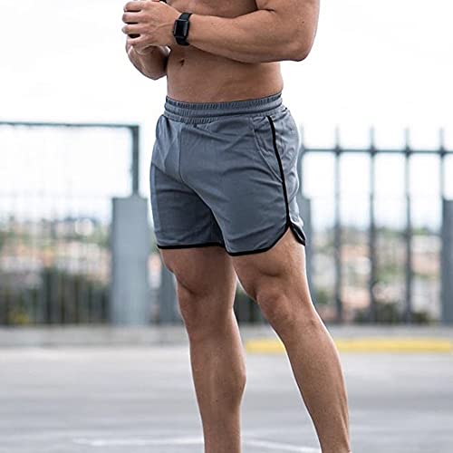 Homesen Calções de fitness masculinos de secagem rápida para academia de praia calções de verão para