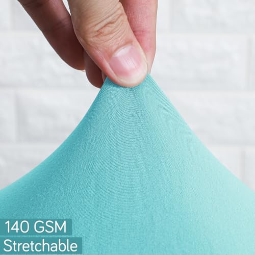 Image of HOKIPO 'SereneSolids' 140 GSM Office Chair Cover for Task Chair - 140 GSM Stretchable Fabric - Washable & Anti-Slip - Fits Small Office Chairs Without Headrest, Sky Blue (AR-5224-SBLU)